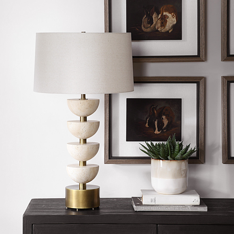 Uttermost Hemisphere Travertine Table Lamp