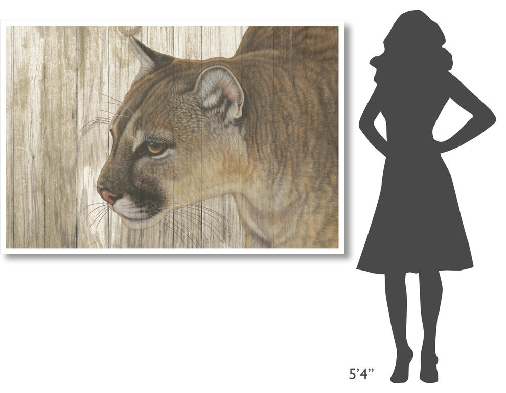 "Mountain Sentry on Wood" Digital Paper Print by Jacquie Vaux, 62"x42"