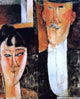 Amedeo Modigliani Bride and Groom, Also known as The Newlyweds Wrapped Canvas