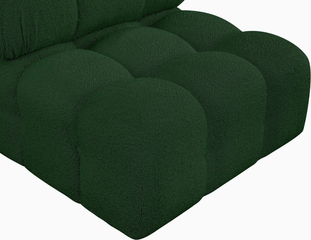 Ames Boucle Fabric Modular Chair, Green, Armless Chair