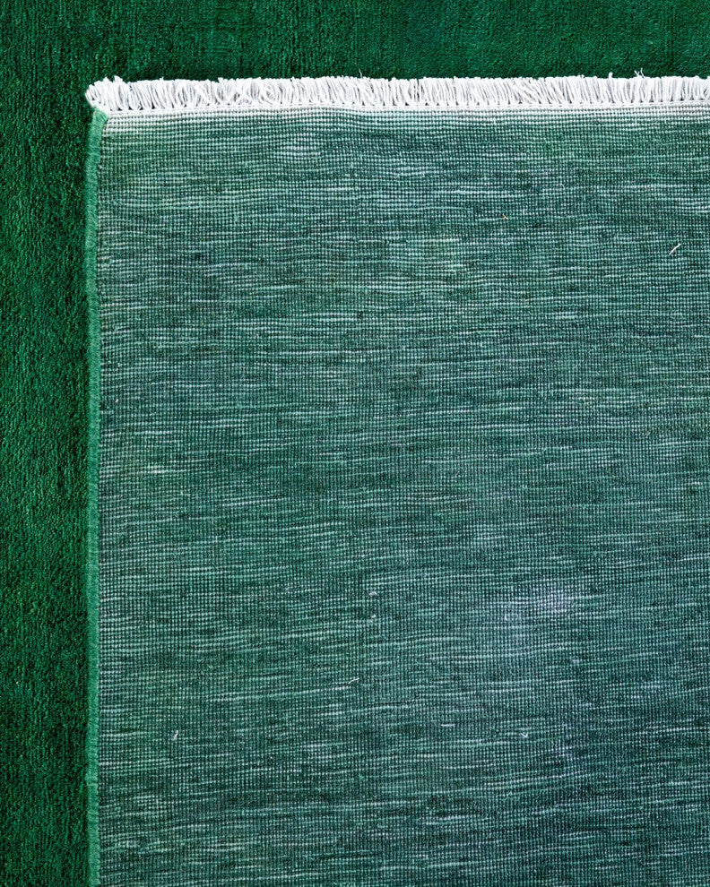Overdyed, One-of-a-Kind Hand-Knotted Area Rug Green, 8'2"x10'5"