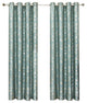 Charlotte Jacquard Grommet Window Panels, Set of 2, Blue Aqua, 104"x108"