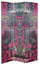 6' Tall Double Sided Pink Cosmic Debris Canvas Room Divider
