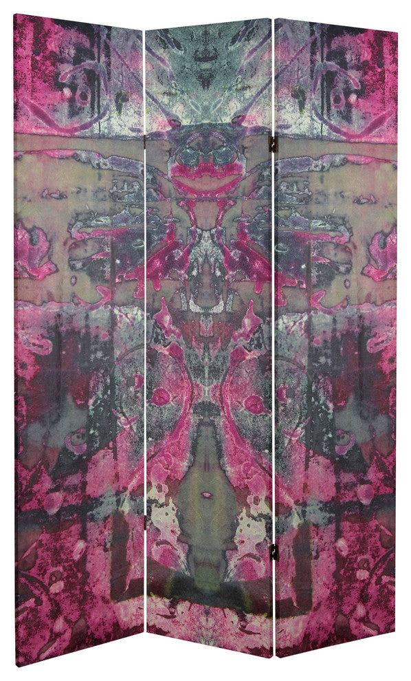 6' Tall Double Sided Pink Cosmic Debris Canvas Room Divider