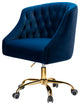 Home Office Swivel Chair with Button-Tufted Back, Navy
