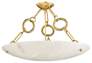 Corbett Lighting 420-06 Yadira 6 Light 26"W Semi-flush Bowl - Vintage Brass