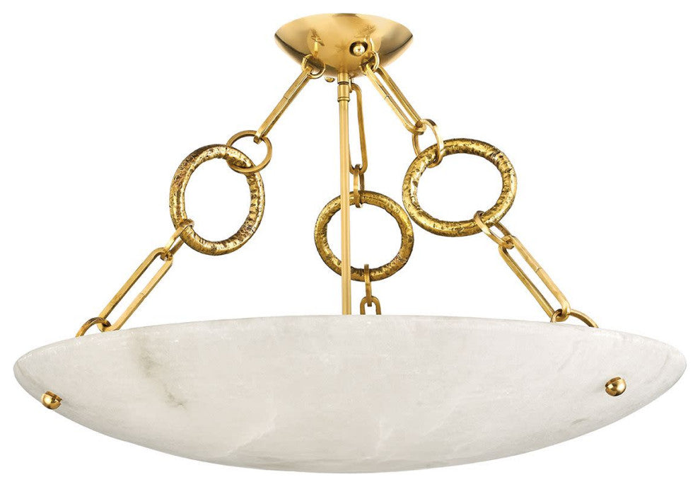 Corbett Lighting 420-06 Yadira 6 Light 26"W Semi-flush Bowl - Vintage Brass