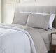 Bibb Home 4 Piece Printed Microfiber Sheet Set, Gray Polka Dot, Queen