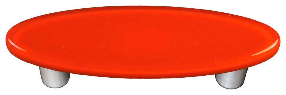 Opal Orange Pull Oval, Black Post