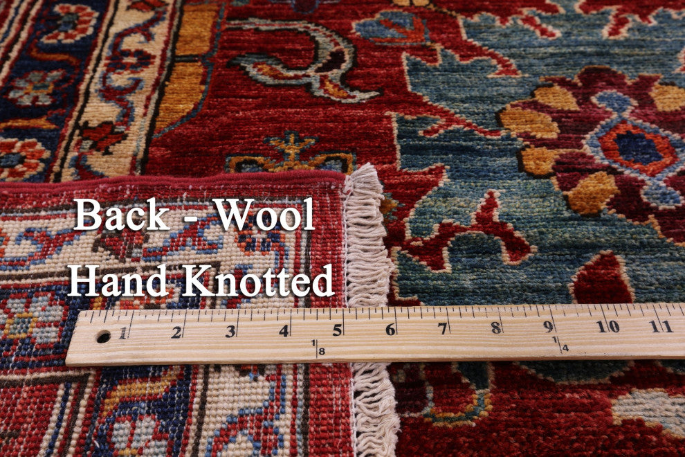 9' 9" X 13' 4" Handmade Persian Fine Serapi Wool Rug - Q12636