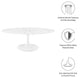 Modern White Tulip 48" Oval-Shaped Artificial Marble Coffee Table