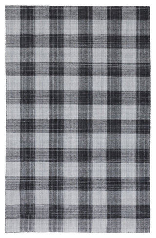 Moya Soft Casual Plaid, Handmade Rug, Black, 5'x8'
