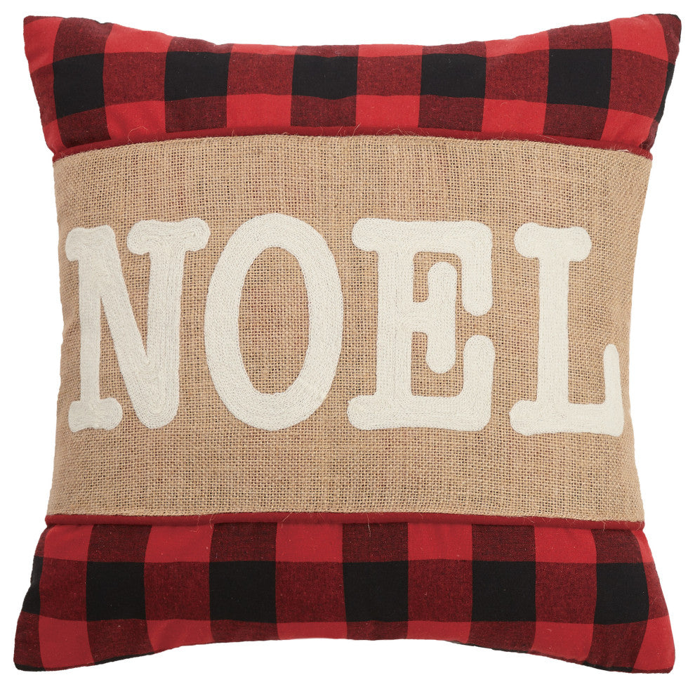 Noel Burlap Applique Pillow