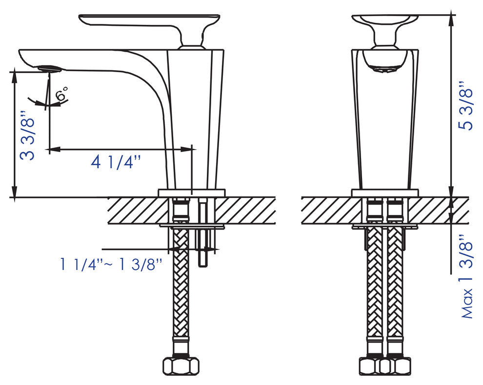 AB1779-BN Brushed Nickel Single Hole Modern Bathroom Faucet