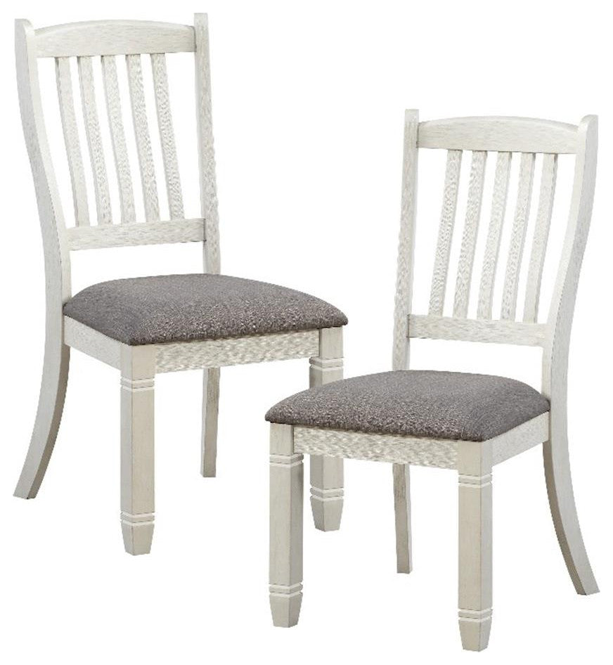Lexicon Granby Pine Wood Dining Room Side Chair in Antique White (Set of 2)