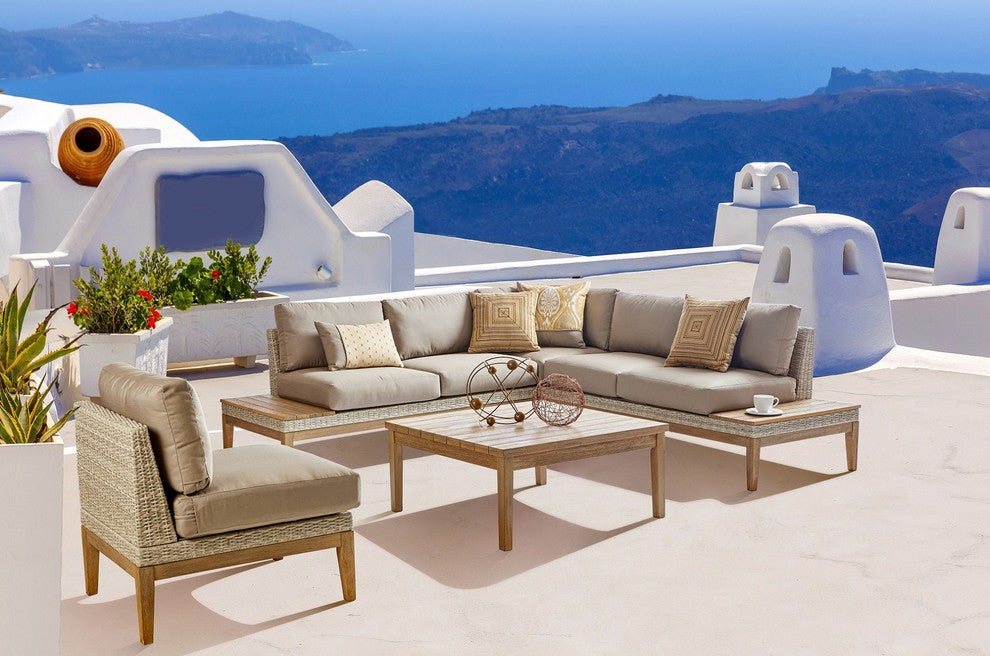 Seneca Falls 5-Piece Patio Sectional, Cast Oasis