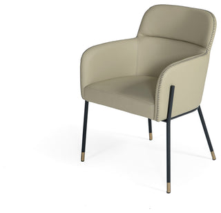 Modrest Brady Modern Black Metal/Greige Vegan Leather Dining Chair