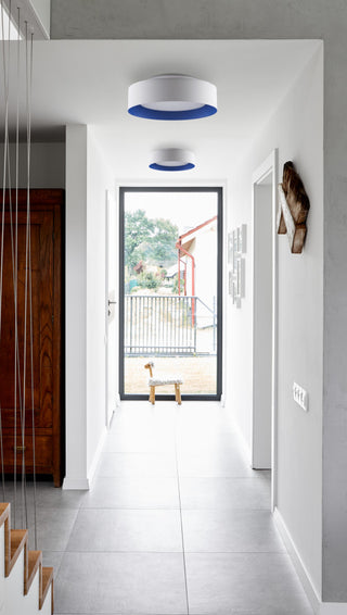Lynch White and Blue Flush Mount Ceiling Light