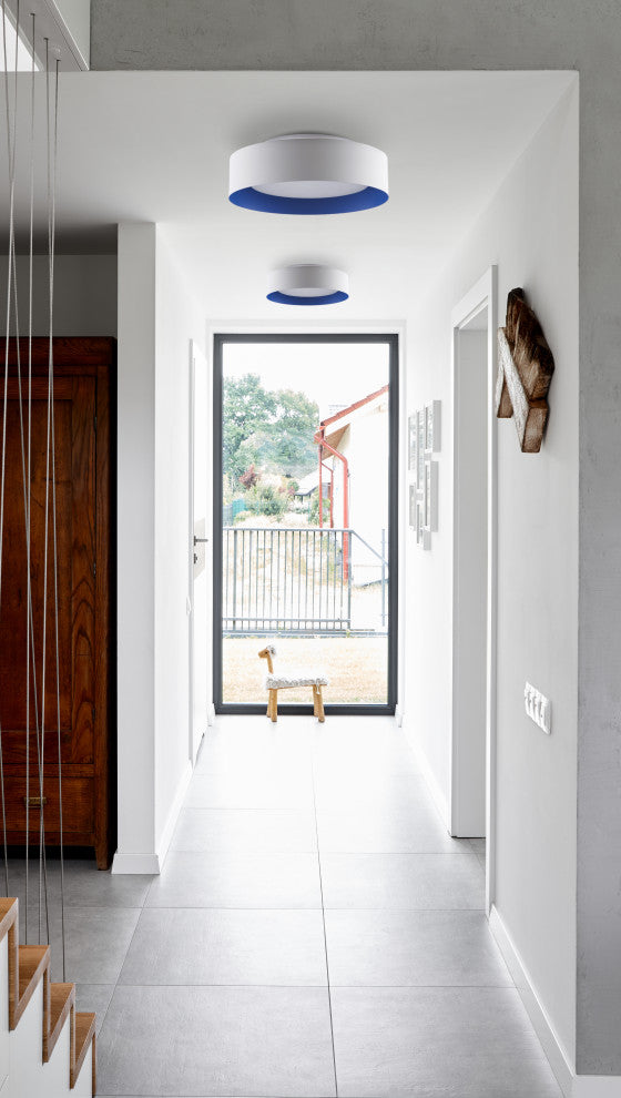 Lynch White and Blue Flush Mount Ceiling Light