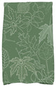 Dotted Leaves Floral Print Hand Towel, Green