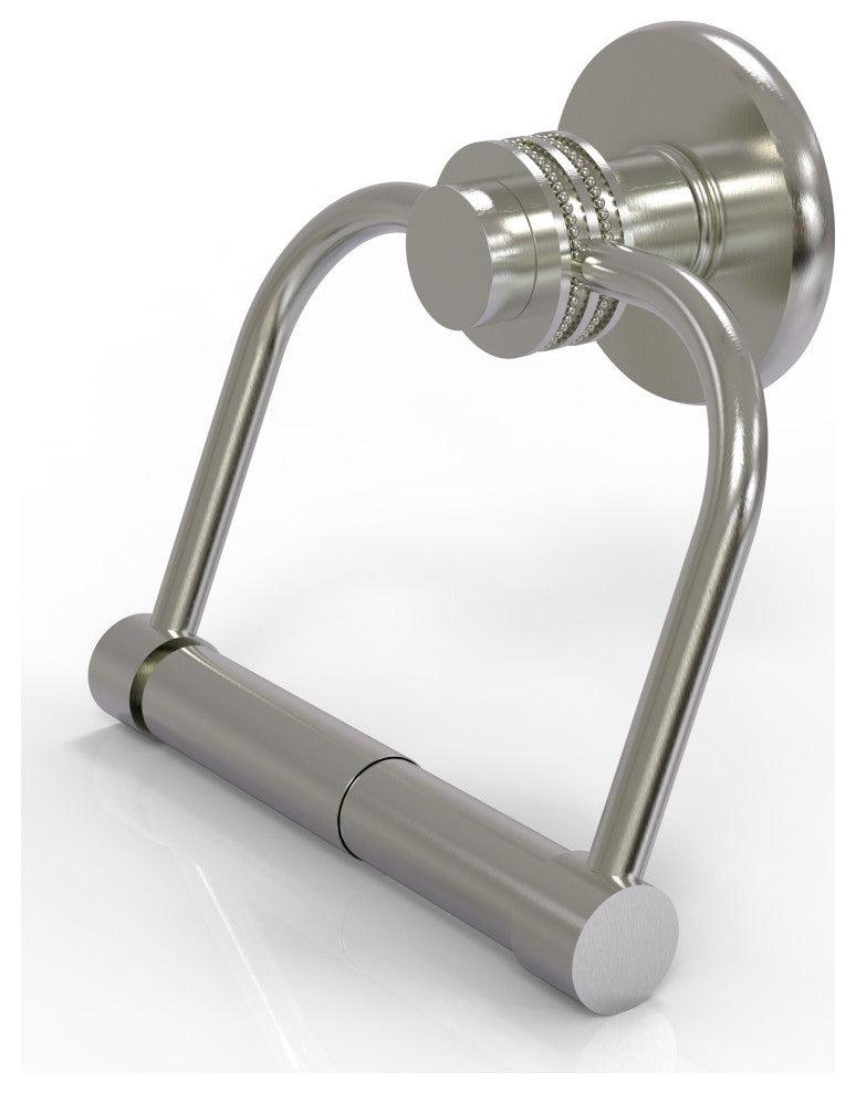 Mercury 2 Post Dotted Accent Toilet Tissue Holder, Satin Nickel