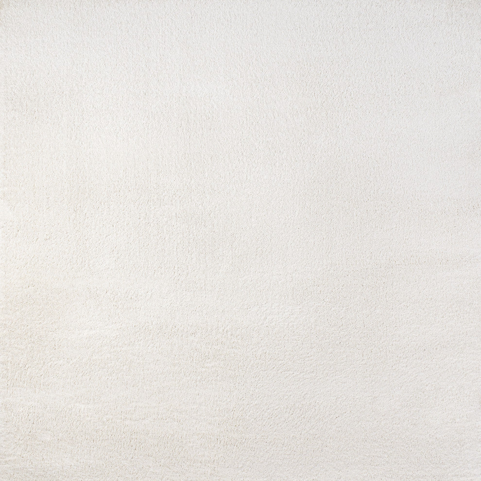Haze Solid Low-Pile Cream 9' Square Area Rug
