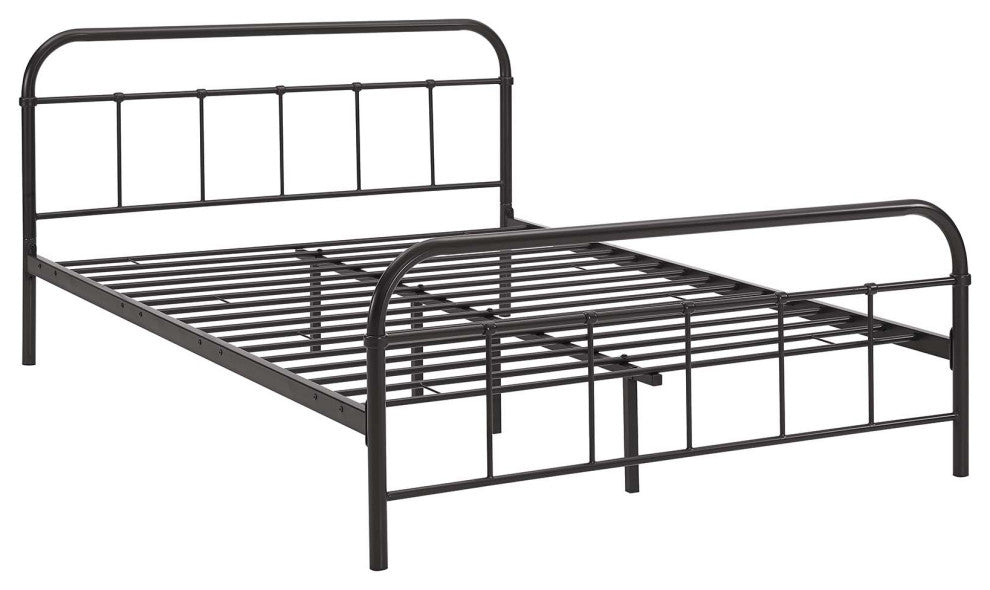 Brown Maisie Queen Stainless Steel Bed Frame