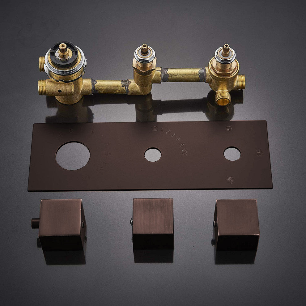 Sierra Oil Rubbed Bronze LED Shower Head With Adjustable Body Jets and Mixer