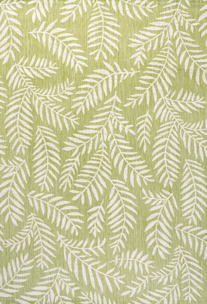 Nevis Palm Frond Indoor/Outdoor, Green/Cream, 3x5