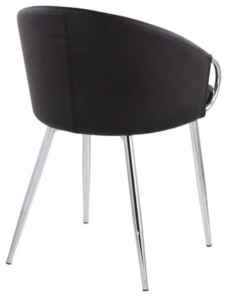 Claire Chair, Silver Metal, Black PU