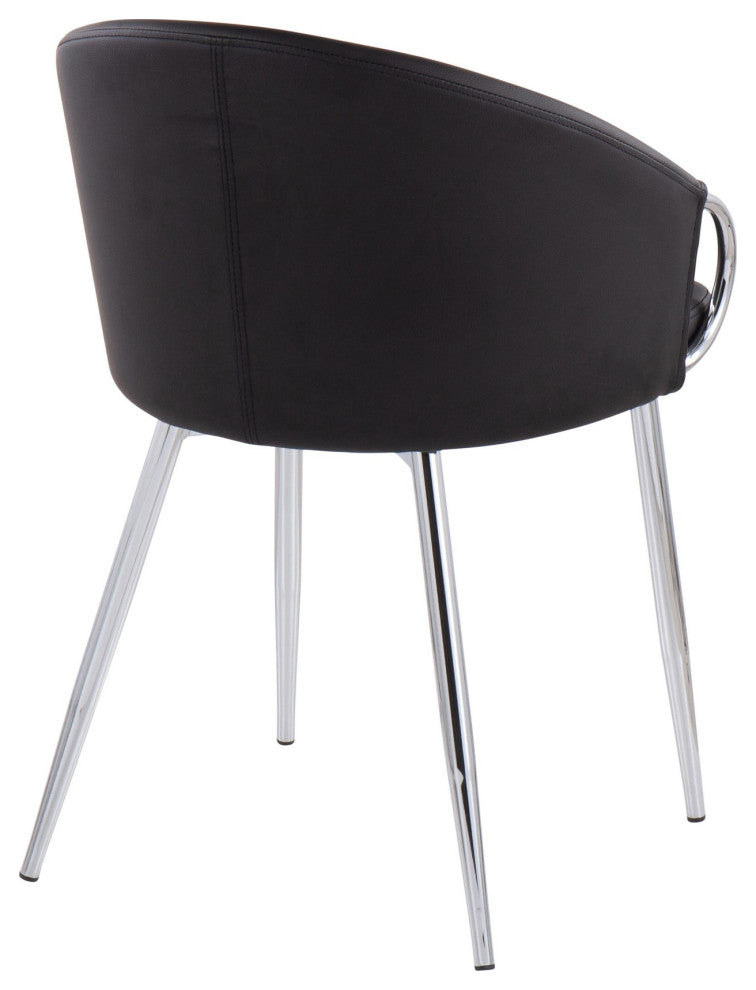 Claire Chair, Silver Metal, Black PU