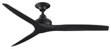 Ambit 56" Fan, Satin Brass and Matte Black/Maple Blades, Remote