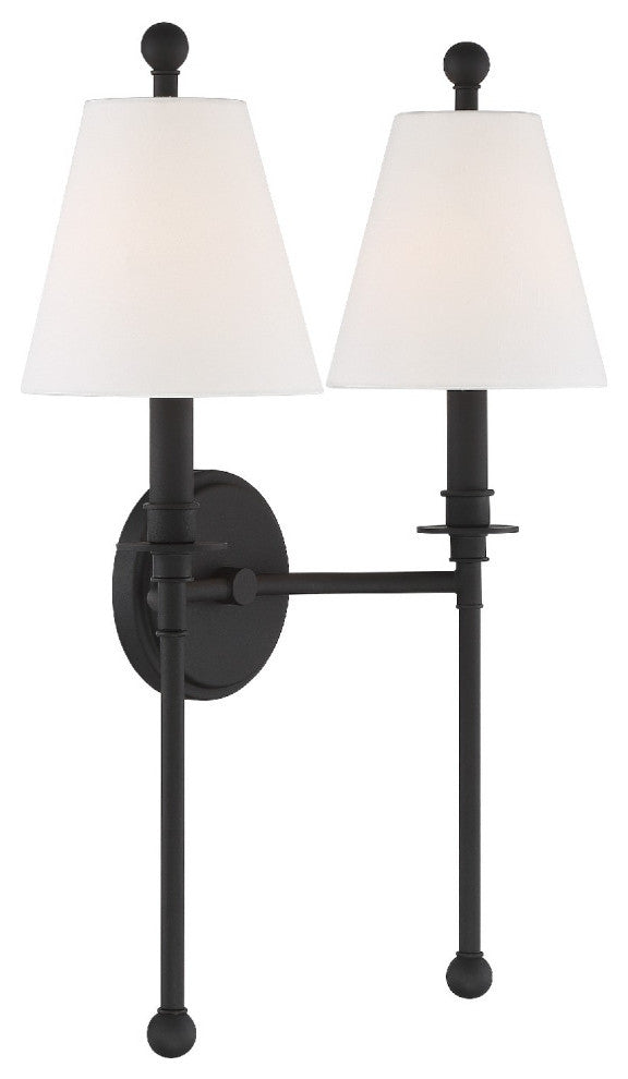 Riverdale 2 Light Black Forged Wall Mount