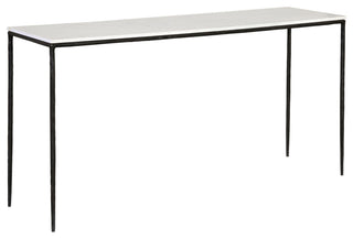 Peyton 59" Wide Console Table, White/ Black