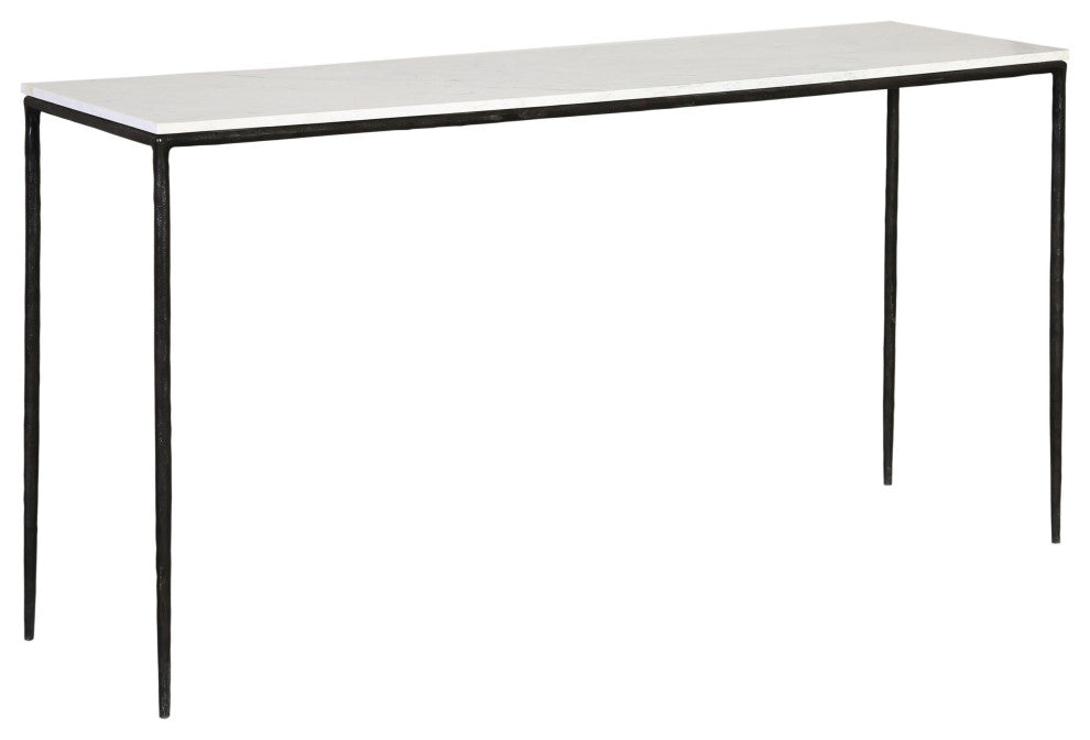 Peyton 59" Wide Console Table, White/ Black