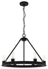 Hunter Saddlewood Natural Iron 6-Light Chandelier