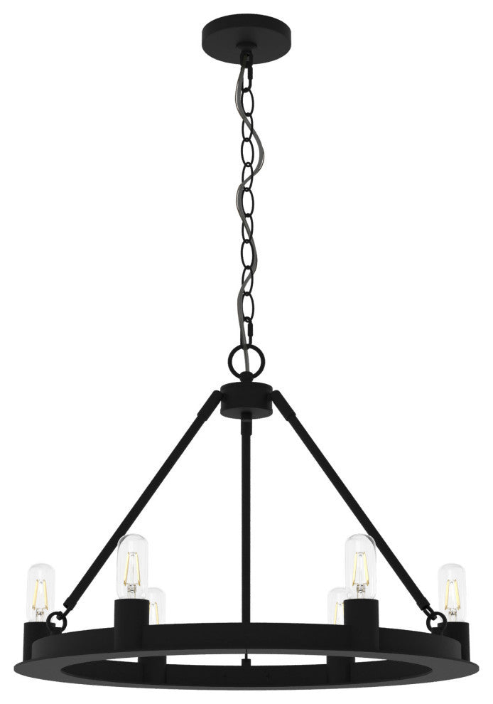 Hunter Saddlewood Natural Iron 6-Light Chandelier