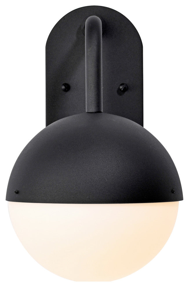Atmosphere 6W LED Medium Wall Lantern, Matte Black/White Opal