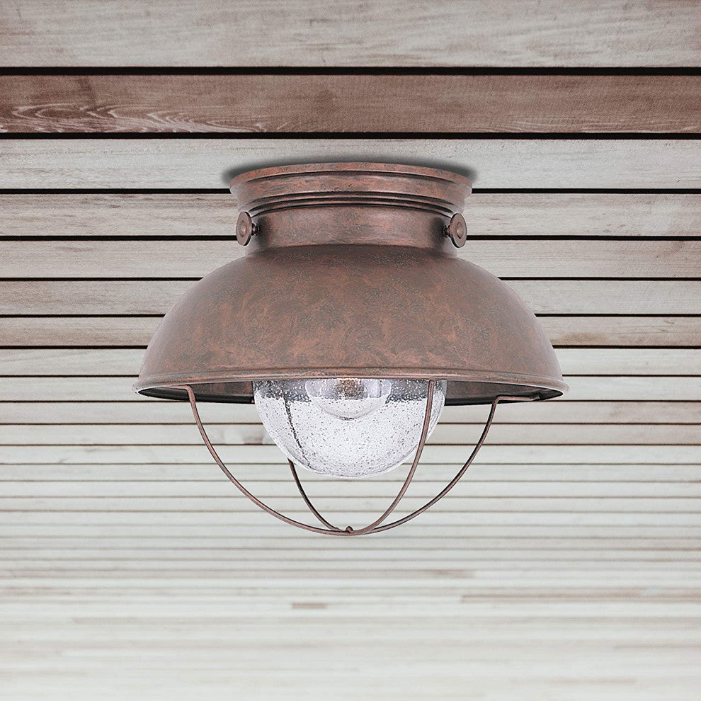Industrial Close To Ceiling Lamp, Vintage, Flush Mount