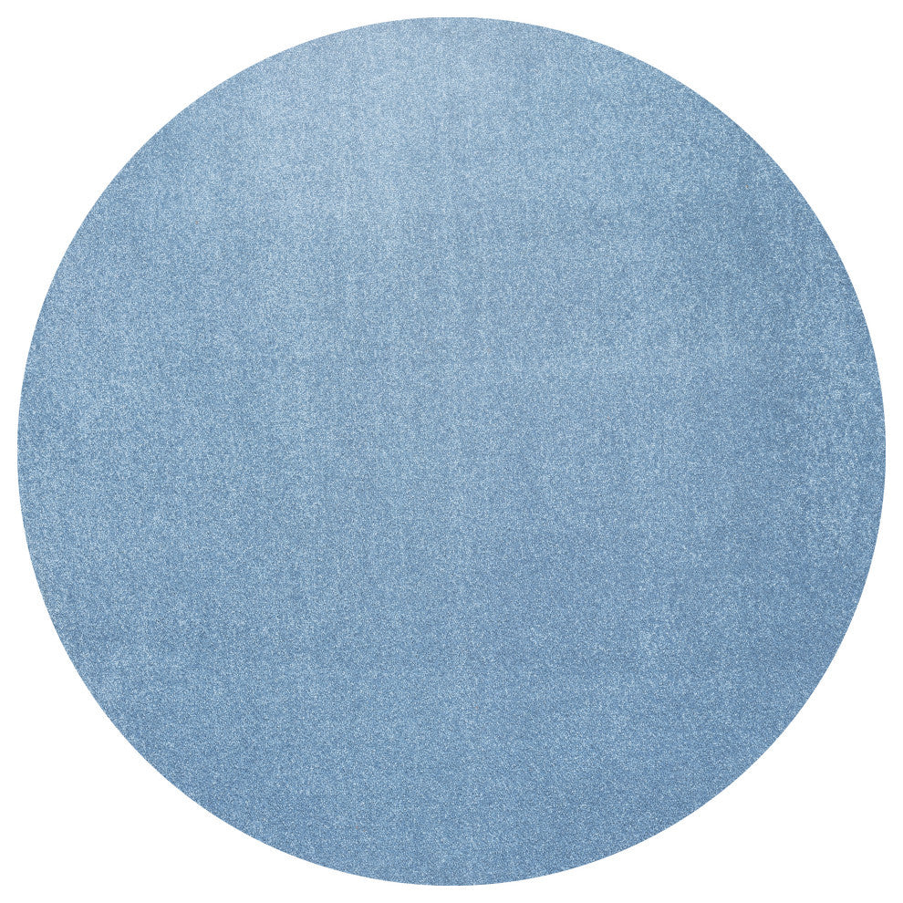 Haze Solid Low-Pile Runner Rug, Classic Blue, 5' Round