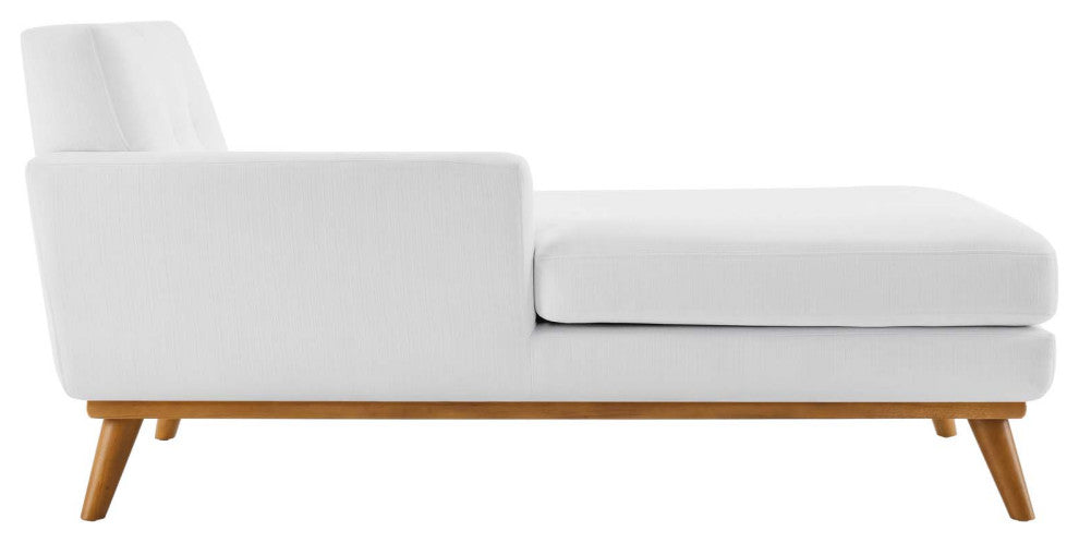 Accent Sofa Chaise Chair, Fabric, White, Modern, Living Lounge Hotel Hospitality