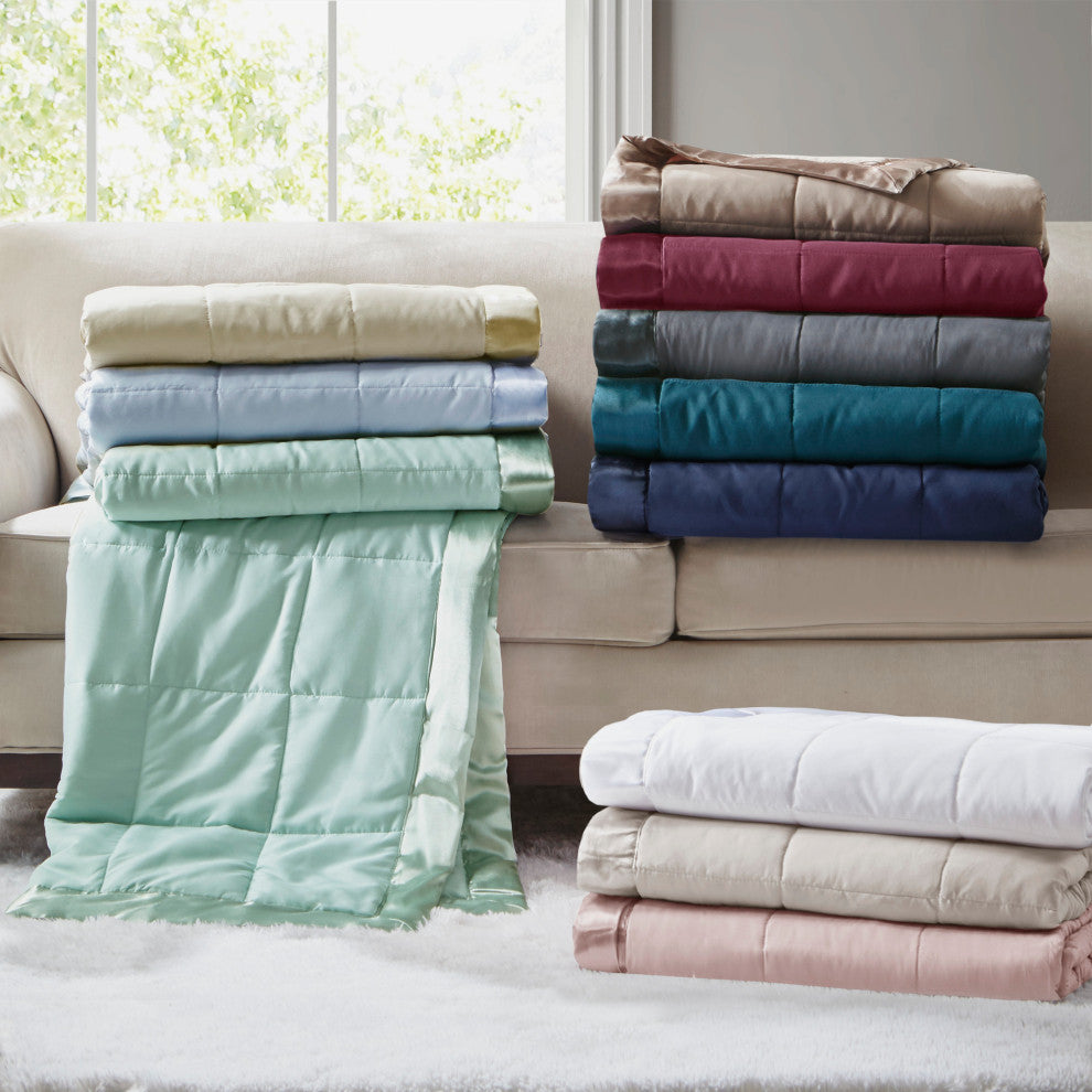 Madison Park Windom Lightweight Down Alternative Blanket With Satin Trim