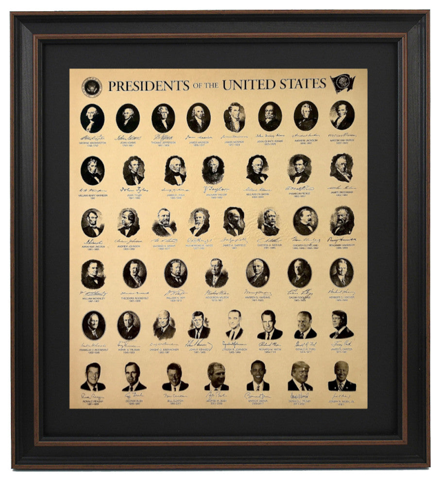 Framed Presidents of the United States