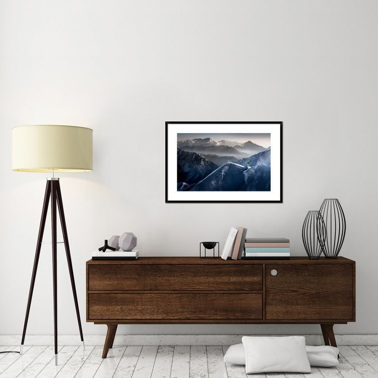 "Silent Moments Before Descent" Framed Print by Sandi Bertoncelj, 38"x26"