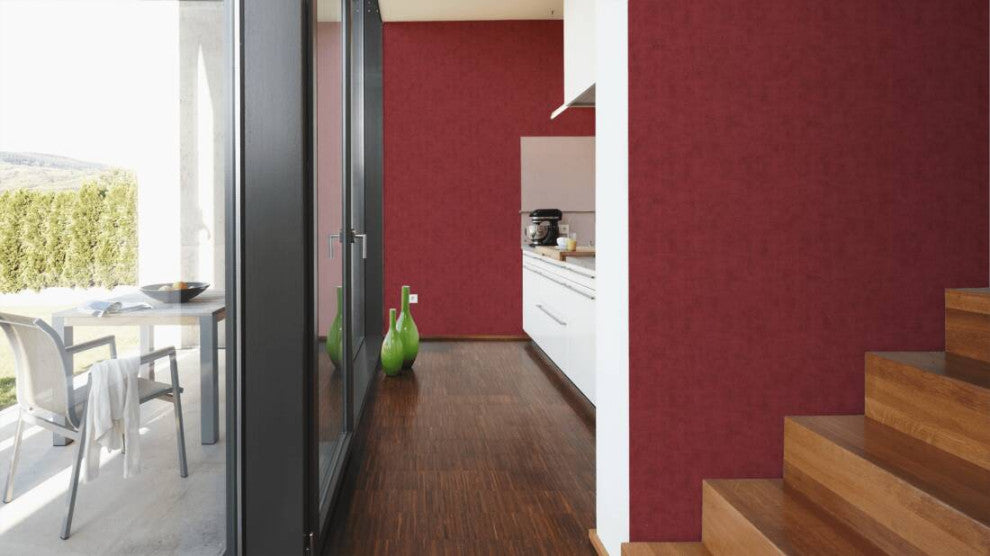 Plain Textured Wallpaper, Random Grainy Spots, 374172, Bordeaux Red, 1 Roll