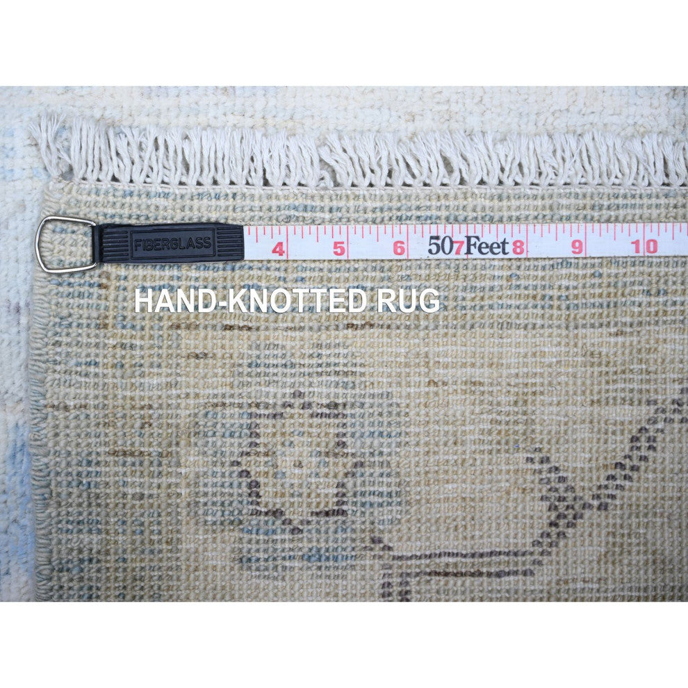Carolina Blue Wool Hand Knotted Finer Peshawar XL Runner Oriental Rug 2'8"x16'2"