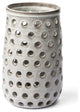 12" Organic White Glaze Pierced Dot Ceramic Vase