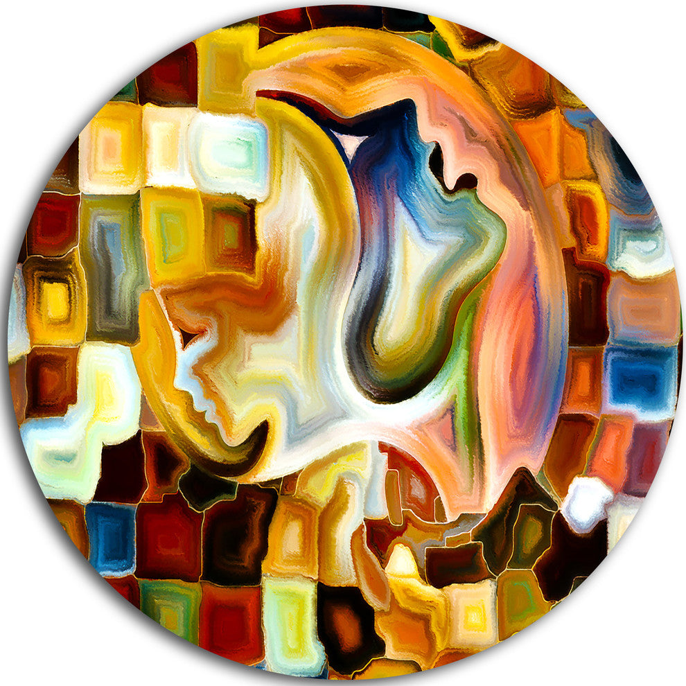 Way Of Inner Paint, Abstract Disc Metal Wall Art, 11"