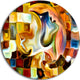 Way Of Inner Paint, Abstract Disc Metal Wall Art, 11"