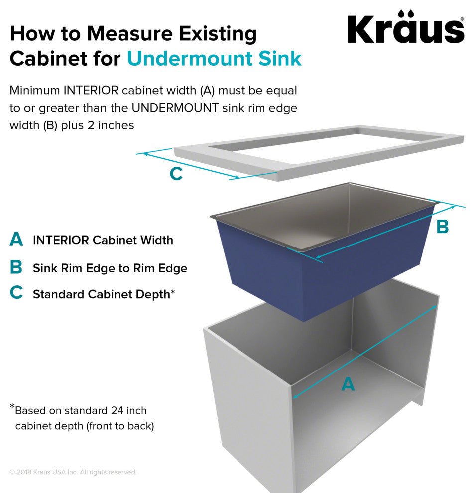 KHU15 Kraus 14 1/2" Bowl Stainless Steel Rectangular Bar/Prep Kitchen Sink